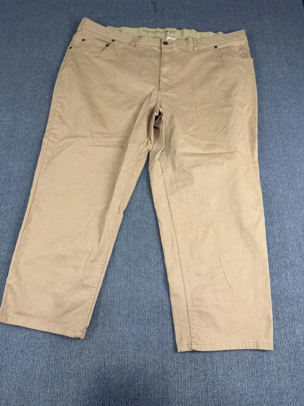 HB Mens Continuous Comfort Waistband Khaki Pants 50W 28L